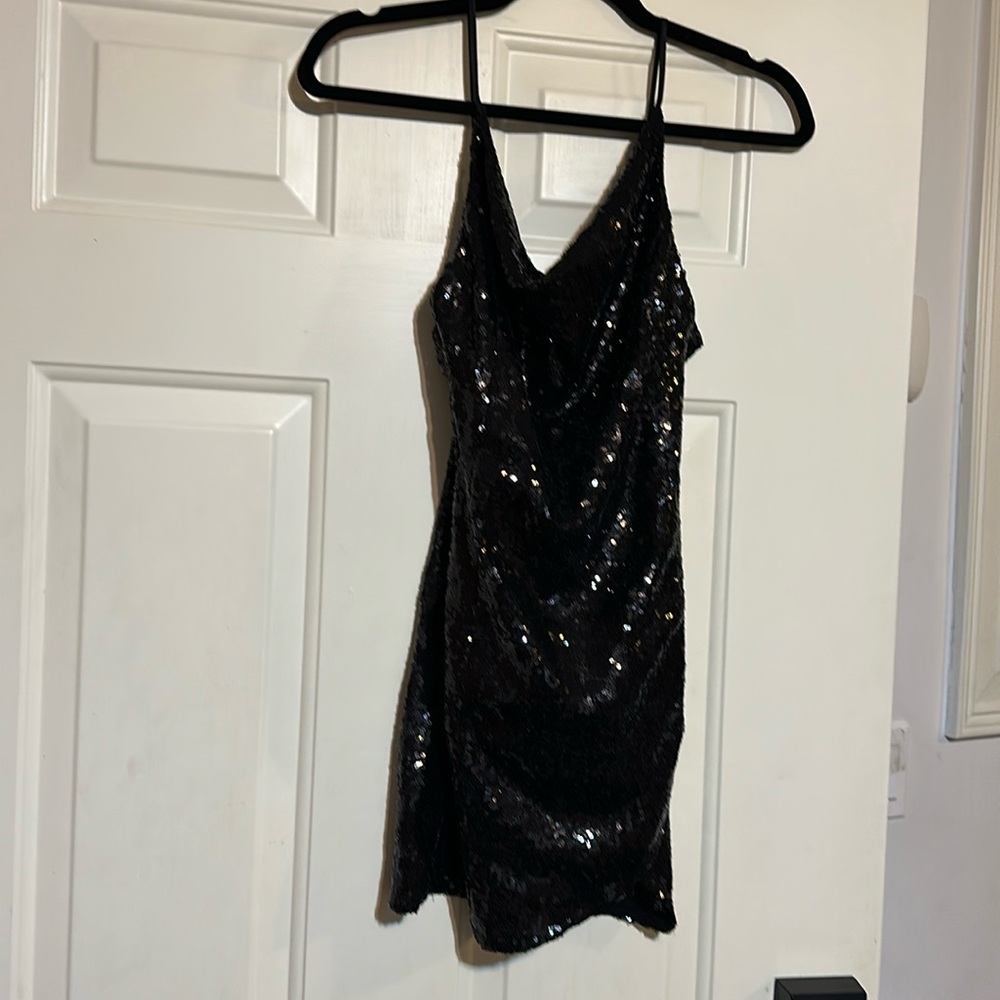 Black sequin minidress
